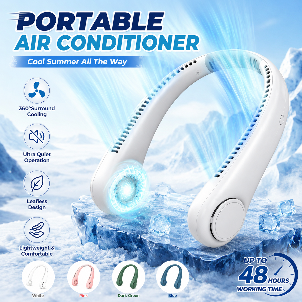 Portable USB Neck Fan